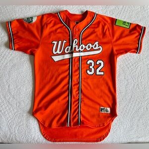 Virginia UVA Cavaliers #32 Baseball Jersey Orange Large Wahoos UVA Law Hogan EUC